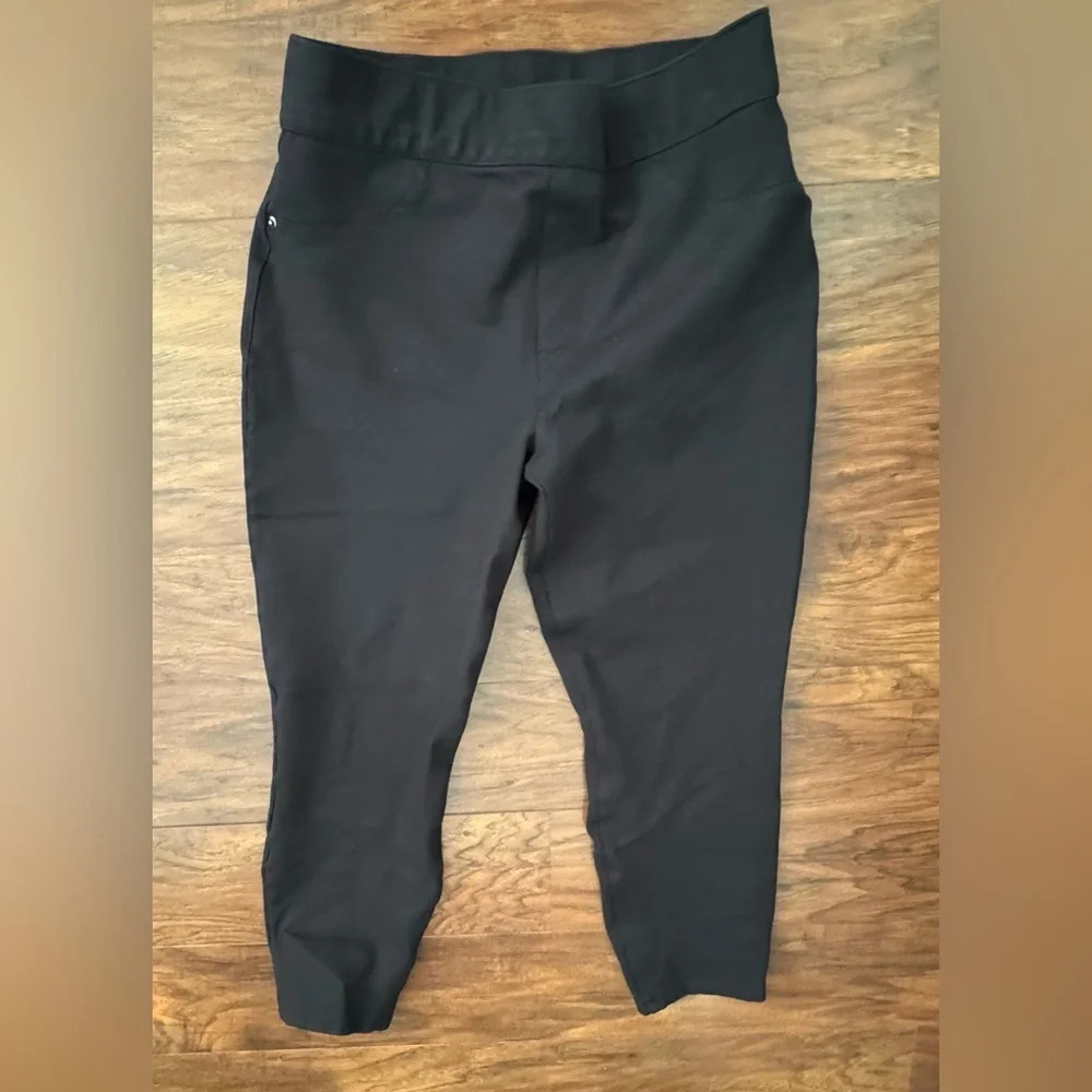 Spanx Black Cropped Skinny Pants Size Large Petite